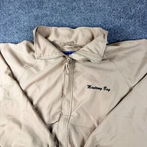 Landway Windbreaker Jacket Adult XL Beige Monterey Bay Raglan Sleeve Full Zip